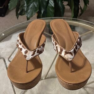 UGG Women's Leopard Print and Tan Sandals